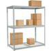 Global Industrial B2296976 84 x 96 x 24 in. 3 Shelves Wide Span Rack with Wire Deck Gray