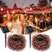 2 Pack Solar String Lights Outdoor 100 LED Extra-Long 39FT Solar Powered Lights with 8 Lighting Modes Waterproof Outdoor Lighting Decoration for Garden Patio Balcony Xmas Wedding Party - Red