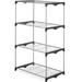 Mairbeon Free Standing 4 Tier Shelf Tower - Closet Storage Organizer Silver Color