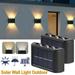 Solar Outdoor Lights 2 Pack 6 LEDs Fence Lights Outdoor Waterproof Outside Step Lighting for Backyard Walkway Stairs