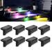 Solar Deck Lights LED Solar Step Lights Waterproof Solar Lights for Outdoor Railing Stairs Step Fence Yard Patio and Pathway Decoration Black Shell-Colorful light 4PCS