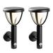 Inowel 2-Pack Solar Motion Sensor Outdoor Lights with Dusk to Dawn LED Waterproof Solar Sconce Lights Fixture for Porch House Patio Garden Decorative Black