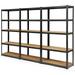 Gymax 3PCS 72 Metal 5-Tier Garage Storage Rack Shelf Adjustable Freestanding Black