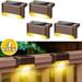 4PCS Solar Step Light Outdoor Waterproof LED Solar Lamp for Pathway Yard Patio Stairs Step and Fences