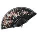 Bluelans Folding Fan Handheld Fan Hook Design Smooth Opening/Closing Art Craft Stage Performance Printed Floral Folding Hand Fan Party Supplies