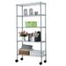 5 Tier Storage Shelves Wire Storage Shelves with Wheels Plated Iron Shelves Plated Iron Storage Shelving Pantry Storage Shelves Kitchen Rack Shelving Units