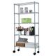 5 Tier Storage Shelves Wire Storage Shelves with Wheels Plated Iron Shelves Plated Iron Storage Shelving Pantry Storage Shelves Kitchen Rack Shelving Units