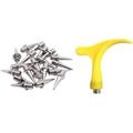 Track Spikes 1/4 Inch 1/2 Inch Pyramid Steel Track Sprint Shoes Replacement Track and Field Stainless Cleats with Wrench