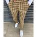 Cool and Casual Vibes HIMIWAY Men s Pants Men s Fashion Stretch Dress Pants Slim Fit Plaid Pants Business Suit Pants Casual Golf Pants Khaki XXL