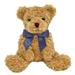 First & Main 10 inch Sitting Cuddlekins Teddy Bear with Blue Ribbon