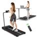 Bigzzia Under Desk Treadmill 2 in 1 Folding Treadmill with Bluetooth Speaker Treadmills for Home-Black Red