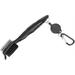 Golf Club Brush Nylon & Steel Golf Club Brush with Carabiner Cleaning Brush for Golf Club Shoes