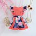 Toddler Girls Outfits Floral Printed Butterfly Sleeve Spring Summer Top Pants Sets Baby Kids Clothes