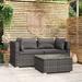 vidaXL Patio Sofa Sectional Sofa Couch Loveseat Outdoor Armchair Poly Rattan - 27.6" x 27.6" x 23.8"