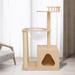 Solid Wood Cat Tower Cat Tree Cat Condo With Space Capsule Nest Cat Furniture Activity Centre