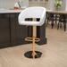 Vinyl Adjustable Height Barstool with Rounded Mid-Back