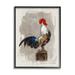 Stupell Farmhouse Rooster Perched Painting Animals & Insects Painting Black Framed Art Print Wall Art