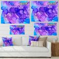 DESIGN ART Designart Blue And Purple Luxury Abstract Fluid Art Modern Canvas Wall Art Print 32 in. wide x 16 in. high