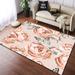 Large Pink Rose Area Rug Romantic Rose Pink Living Room Decor Flower Carpet Rose Runway Rugs Non-Slip For Living Room Bedroom 4 x 6