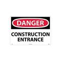National Marker Danger Signs; Construction Entrance 20X28 Rigid Plastic D470RD