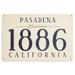 Pasadena California Established Date (Blue) Birch Wood Wall Sign (6x9 Rustic Home Decor Ready to Hang Art)