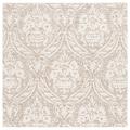 SAFAVIEH Abstract Constantine Damask Wool Area Rug Ivory/Beige 6 x 6 Square