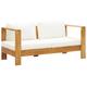 Gecheer Patio Sofa with Cushion 55.1 Solid Acacia Wood White