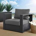 Modway Tahoe Outdoor Patio Powder-Coated Aluminum Armchair in Gray Charcoal