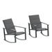 Flash Furniture Brazos Outdoor Rocking Chairs with Flex Comfort Material Black 2/Pack
