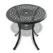 30.71-Inch Aluminum Patio Dining Table Garden Gathering Table Patio Party Table with Black Frame and Umbrella Hole for Patio Backyard Garden Black