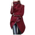 Dtydtpe Clearance Sales Shacket Jacket Women Irregular Bow Zippers Sleeve Long Warm Coat Wool Jacket Windbreaker Womens Long Sleeve Tops Winter Coats for Women