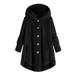 Dtydtpe Clearance Sales Cardigan for Women Plus Size Button Plush Hooded Loose Cardigan Wool Coat Winter Jacket Womens Long Sleeve Tops Winter Coats for Women