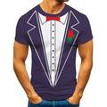 iOPQO mens dress shirts Men s Street Fashion Casual Suit Two Piece Round Neck Short Sleeve T Sleeve dress shirts for men Purple + XL