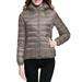 Dtydtpe 2024 Clearance Sales Women s Packable Down Jacket Lightweight Puffer Jacket Hooded Winter Coat Khaki Xxl