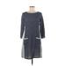 Newbury Kustom Casual Dress - Sweater Dress: Blue Marled Dresses - Women's Size Medium