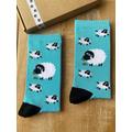 Sheep Socks - Women's Socks- Fun Bamboo Blue