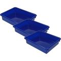 ZQRPCA Rom15104-3 Stowaway Plastic 3-Inch Letter Tray (No Lid) Blue Pack of 3