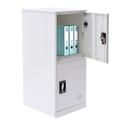 Modern 2 Layer Vertical Storage Locker Storage Cabinet W/ Padlock Latch for School Home 14.9*17.7*36.4inch