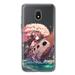 MUNDAZE Samsung Galaxy J7 2018 Star/Crown/Aura Shockproof Clear Hybrid Protective Phone Case Kawaii Manga Pink Cherry Blossom Japanese Girl Boat Cover