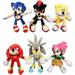 Soft Plush Toys 6pcs Doll Fluffy Plush Toy Knuckle Shadow Tails Toy Cute Plush Doll Anime Toys Sonic The Hedgehog Toy Plushie Stuffed Animals Toys Plushies Cartoon Doll Plush for Children Gift Kids