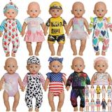 Srua Don 15 inch Baby Doll Clothes and 18 Inch Doll Clothes Outfits Dress fit 14-16 inch Baby Doll American 18 inch Doll 43cm Baby Doll Including 10 Set 15 Inch Baby Doll Clothes Accessories
