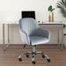 Everly Quinn Cromedia Velvet Task Chair Upholstered in Gray | 32 H x 25 W x 20 D in | Wayfair B16DA40FCB864948808B745AA95F033E