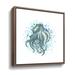 Highland Dunes Hindsboro Teal Gray Octopus On A Blue Water Splash by Irina Sztukowski Canvas in Blue/Gray | 10 H x 10 W x 2 D in | Wayfair