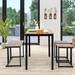 17 Stories Chandon Rectangular 24" L x 47.5" W Restaurant Dining Set Wood/Metal in Brown/Gray | 29.5 H x 47.5 W x 24 D in | Wayfair