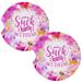 Suck It Up Buttercup Pink Floral Snarky Coasters for Car Cup Holders Set of 2 - Multi