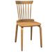 Facilehome Dining Chairs Set of 2 Slat Back Kitchen Room Windsor Chairs Wooden Seat Walnut Color