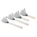 Uxcell 5 Tines Garden Claw Rake Hand Rake Cultivator Claw Soil Tiller with Wooden Handle 1 Set/4 Pieces