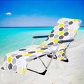 Stripe Beach Chair Cover with Side Pockets Cozy Quick Dry Chaise Lounge Chair Towel Cover for Pool Beach Garden Hotel Sunbathing