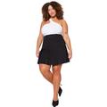 Trendyol Damen Woman A-line Regular fit Woven Plus Size Skirt Baby Rock, Schwarz, 48