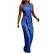 Women s Jumpsuits Rompers Overalls Sparkly Jumpsuits Sleeveless O Neck Jumpsuit Lace Up Romper Party Clubwear Set